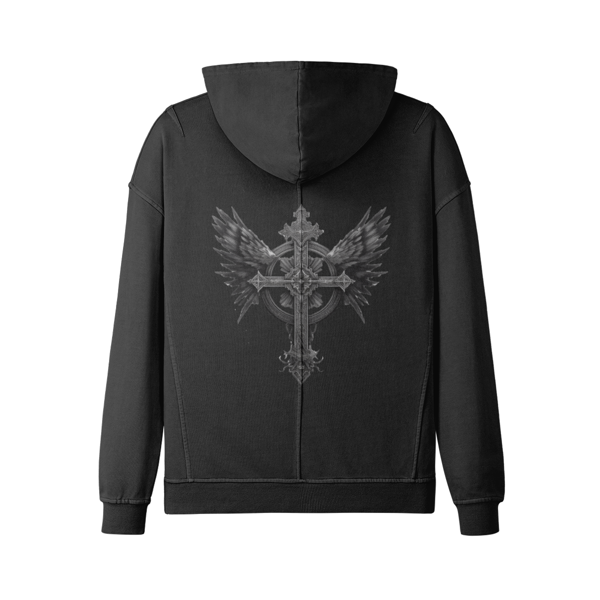 Cross relaxed turtleneck hoodie